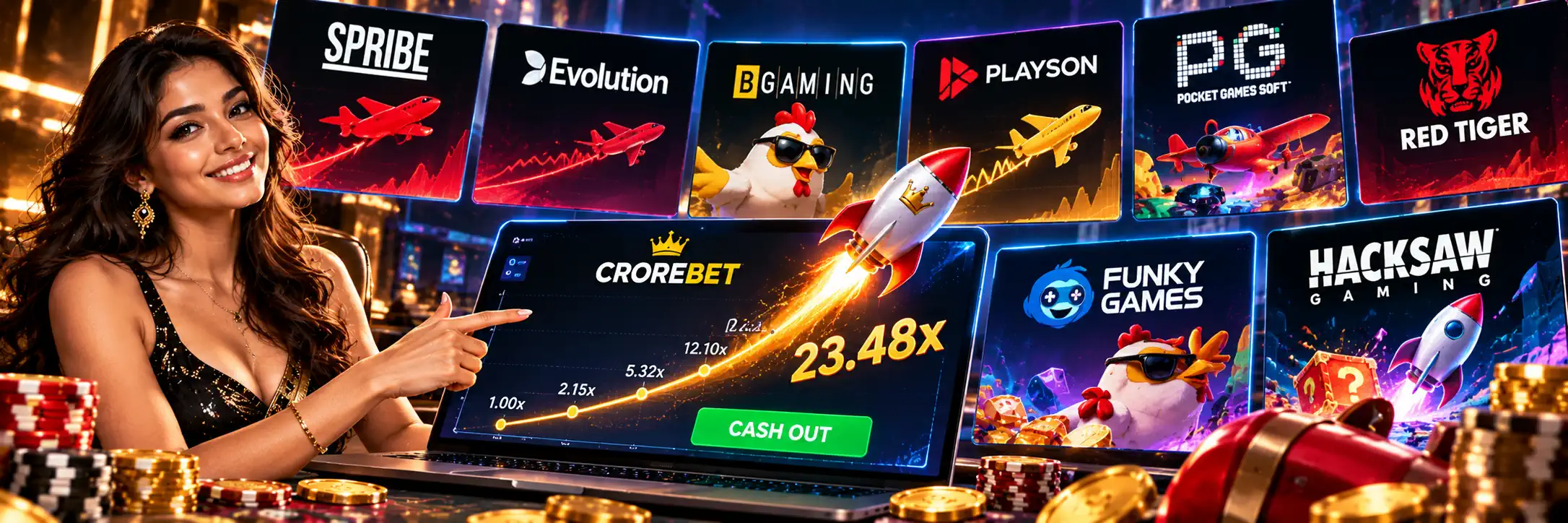 Studios supplying crash and fast games at CroreBet
