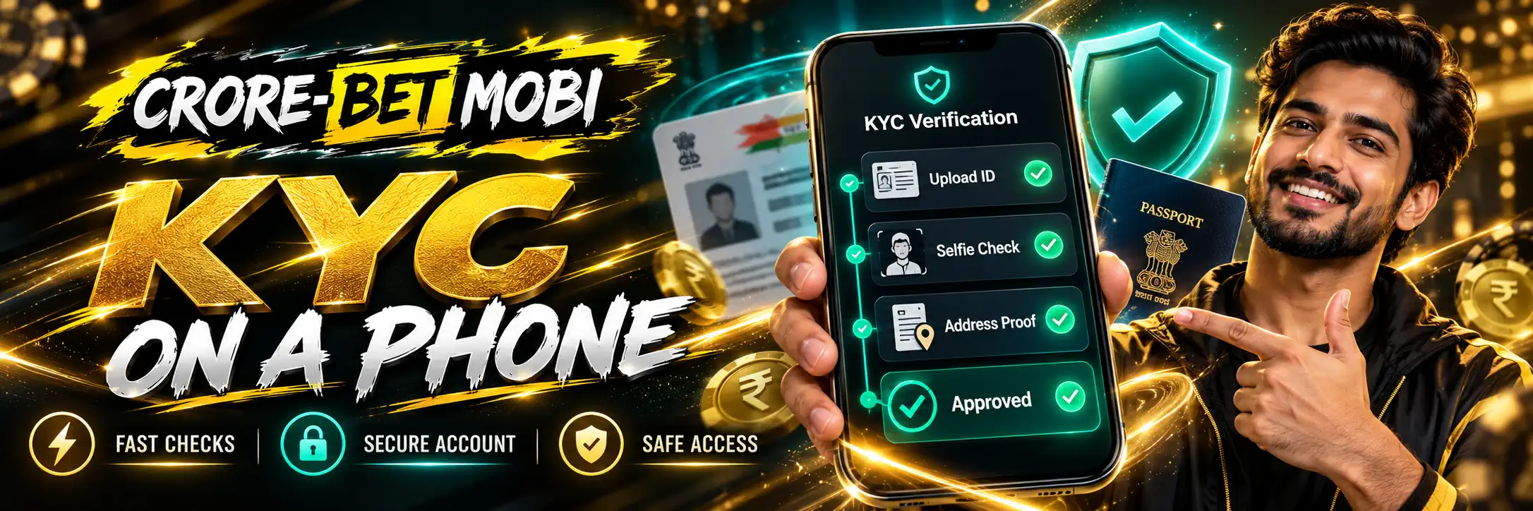 CroreBet KYC on a phone