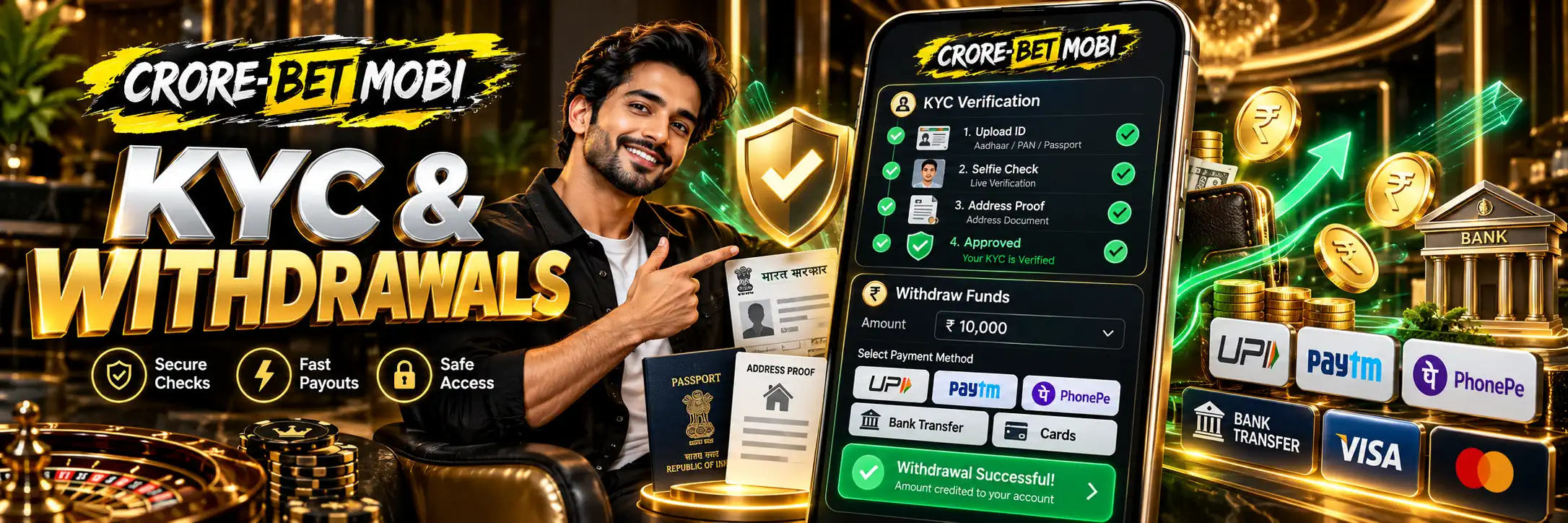 CroreBet KYC and real-money withdrawals