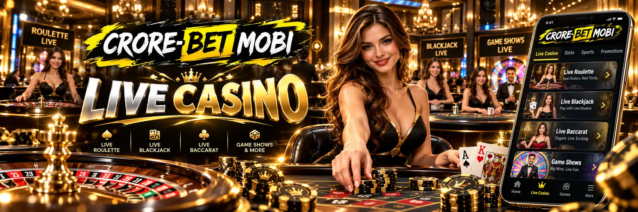 Roulette, blackjack and live dealer tables at CroreBet