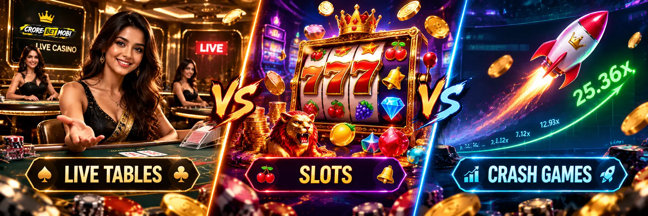 Live dealer table compared with RNG casino games