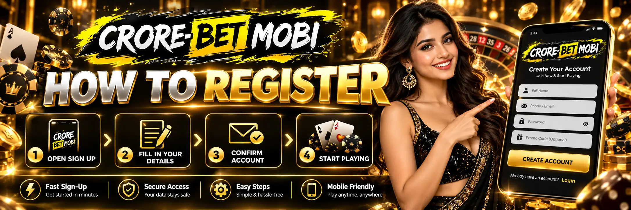 How to register a CroreBet account