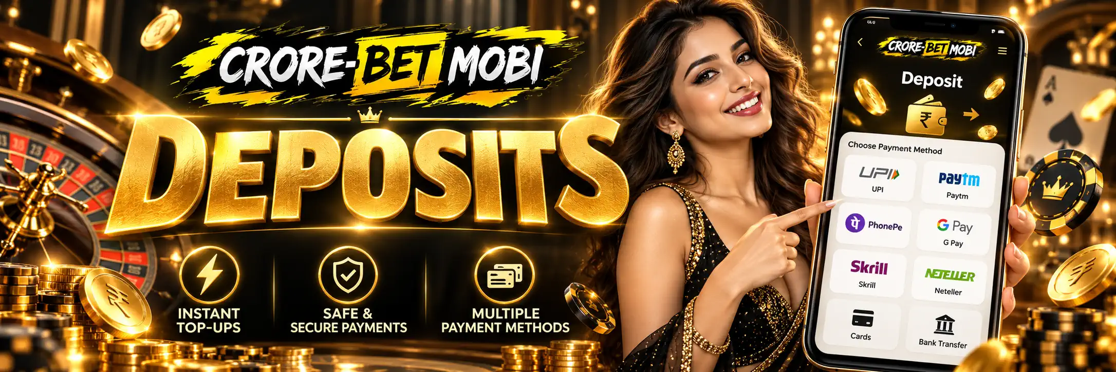 How money enters a CroreBet account through the cashier