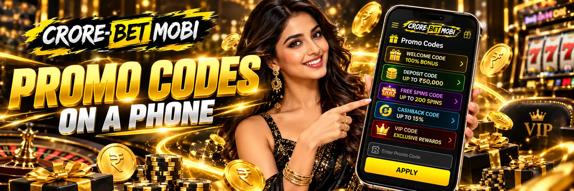 CroreBet promo codes on a phone