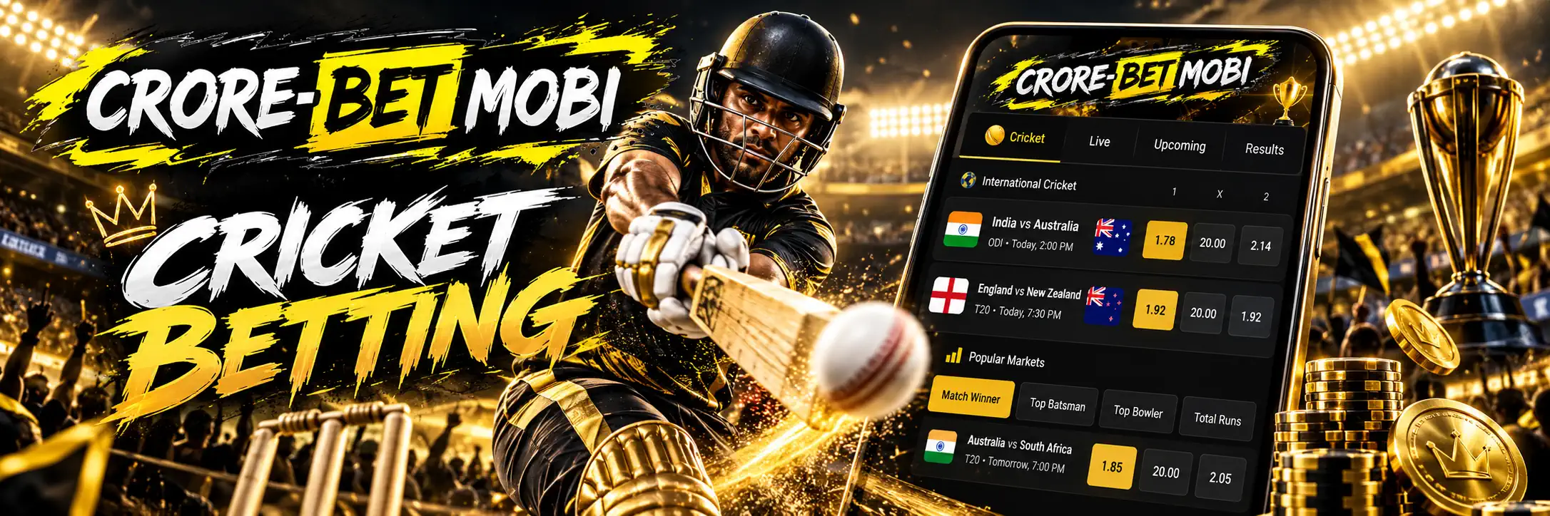 Cricket coupon on the CroreBet sportsbook
