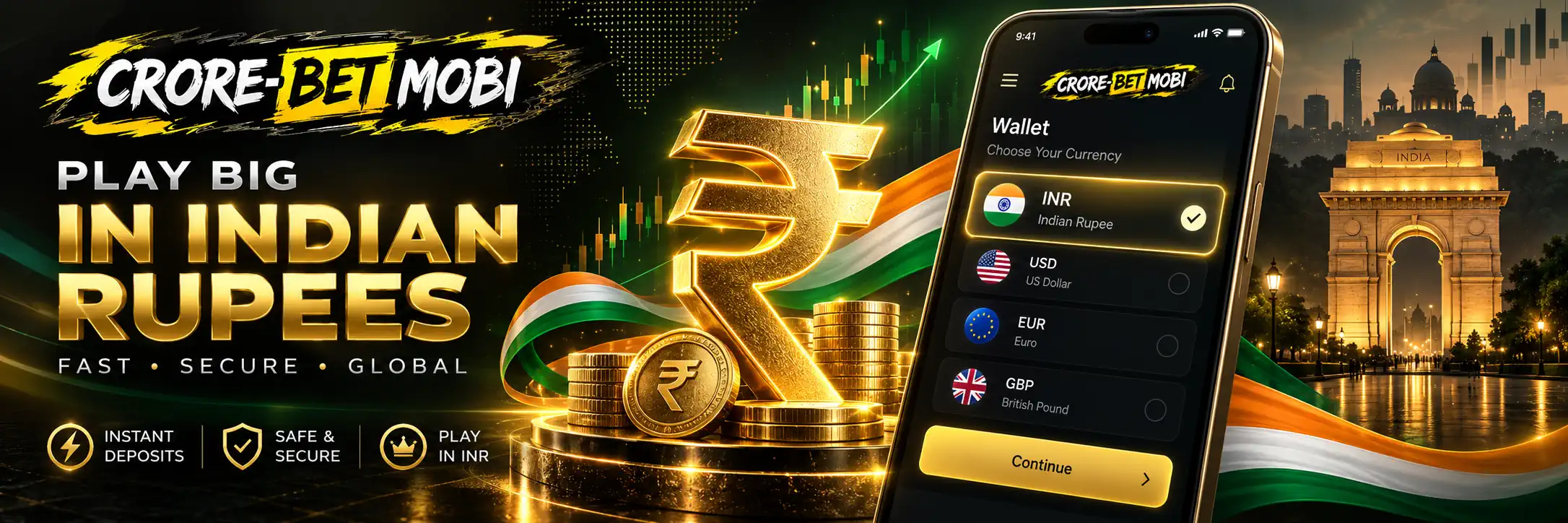 INR and CroreBet withdrawal currency